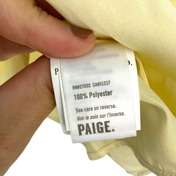 Paige Felicity Puff Sleeve Blouse In Pale Daffodil Size Large NWOT $179 MSRP - Picture 6 of 9